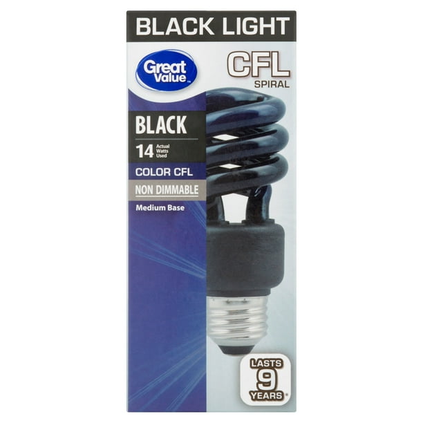 Great Value CFL Light Bulb, 14 Watt Spiral Lamp E26 Medium Base, Non