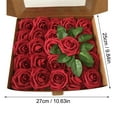 Mothers Day Realistic Rose Faux Pe Foam Headband Flower Stems 25Pcs
