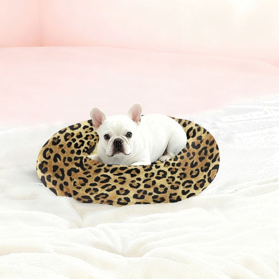 Iauyy Pet Couch Donut Cat Bed for Indoor Cats/Small Dogs Washable & Machine with Non-slip Bottom Calming Cat Furniture, Wild Beauty (XS)