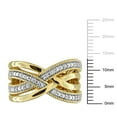 thumbnail image 2 of Everly Women's 1/10ct TW Diamond Crisscross Design Wide Ring in Yellow Gold Flash Plated Sterling Silver, 2 of 10