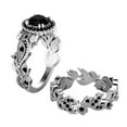 thumbnail image 6 of Joernso 2Pcs/Set Fashion Flower Leaf Rhinestone Women Wedding Ring Jewelry Accessories, 6 of 6