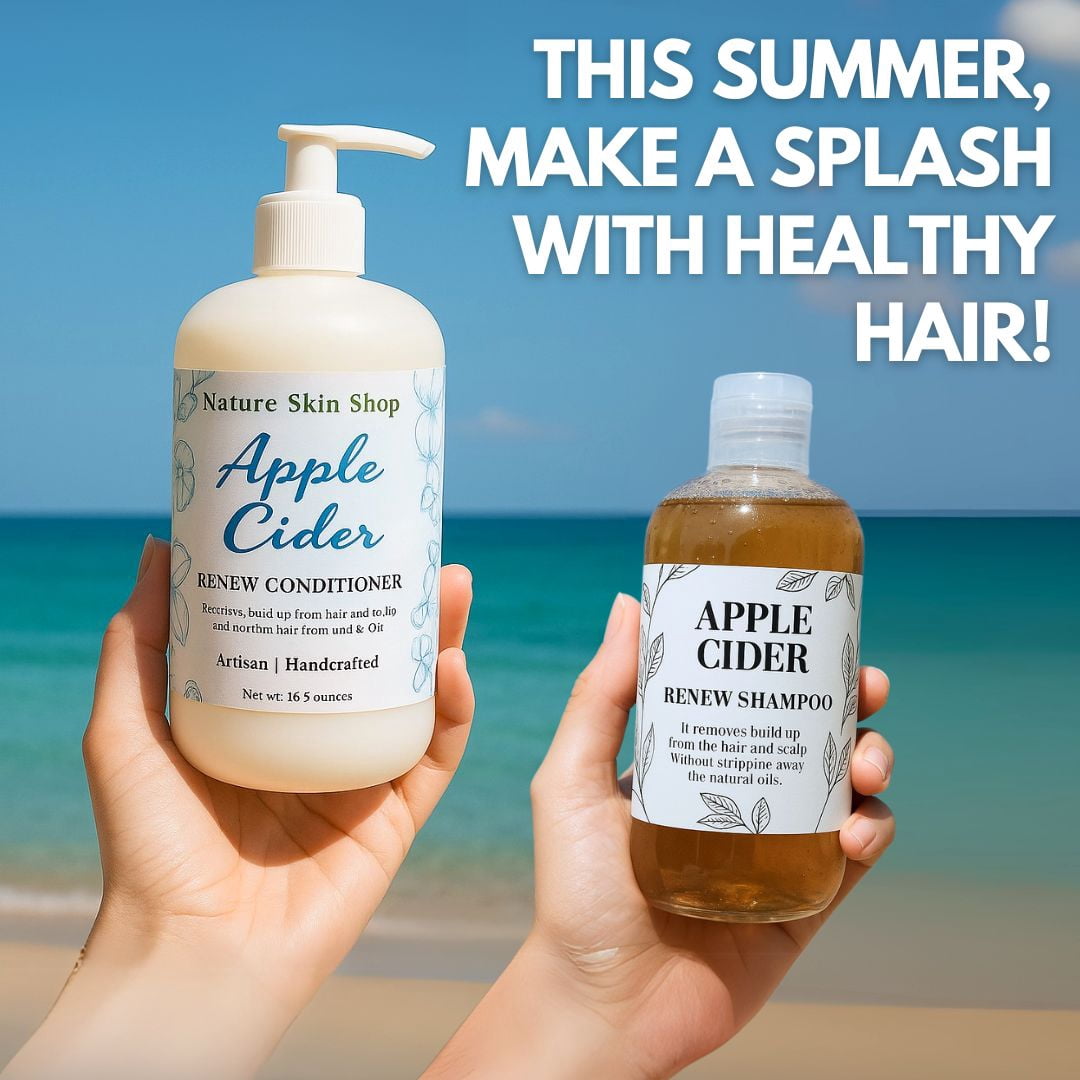 Nature Skin Shop Apple Cider Vinegar Shampoo and Conditioner Set, Clarifying Duo for Dull, Oily Hair, Adds a Brilliant Shine, 2-Piece Bundle
