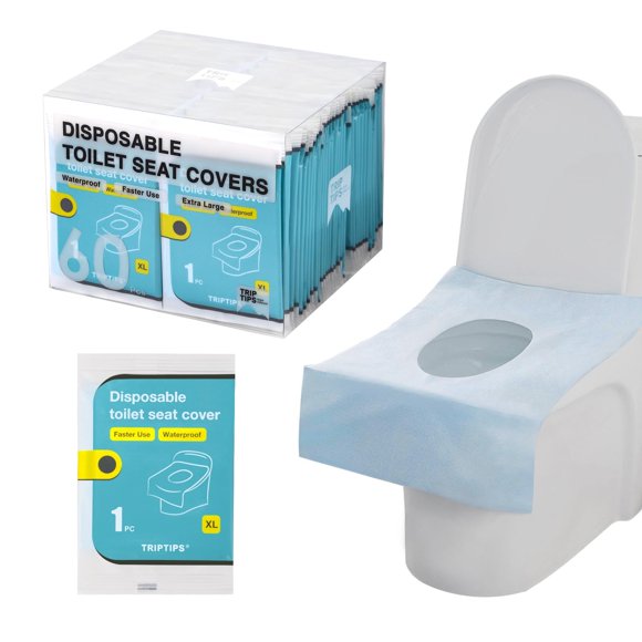 Fundas de asiento de inodoro TRIPTIPS desechables, paquete de 60