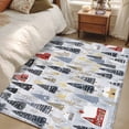 thumbnail image 4 of 4'x6' Area Rugs, Blue Grey Christmas Indoor Outdoor Area Rug for Living Room Bedroom, Watercolor Tree Xmas Snowflake Washable Bathroom Rugs Kitchen Floor Carpet Mats Home Decor Aesthetic, 4 of 8