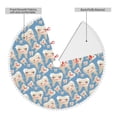 thumbnail image 2 of Rocae Funny Cute Healthy Teeth for Christmas Tree Skirt with Pom Pom Trim for Holiday Party for Holiday Home Decor Indoor Outdoor-36", 2 of 7