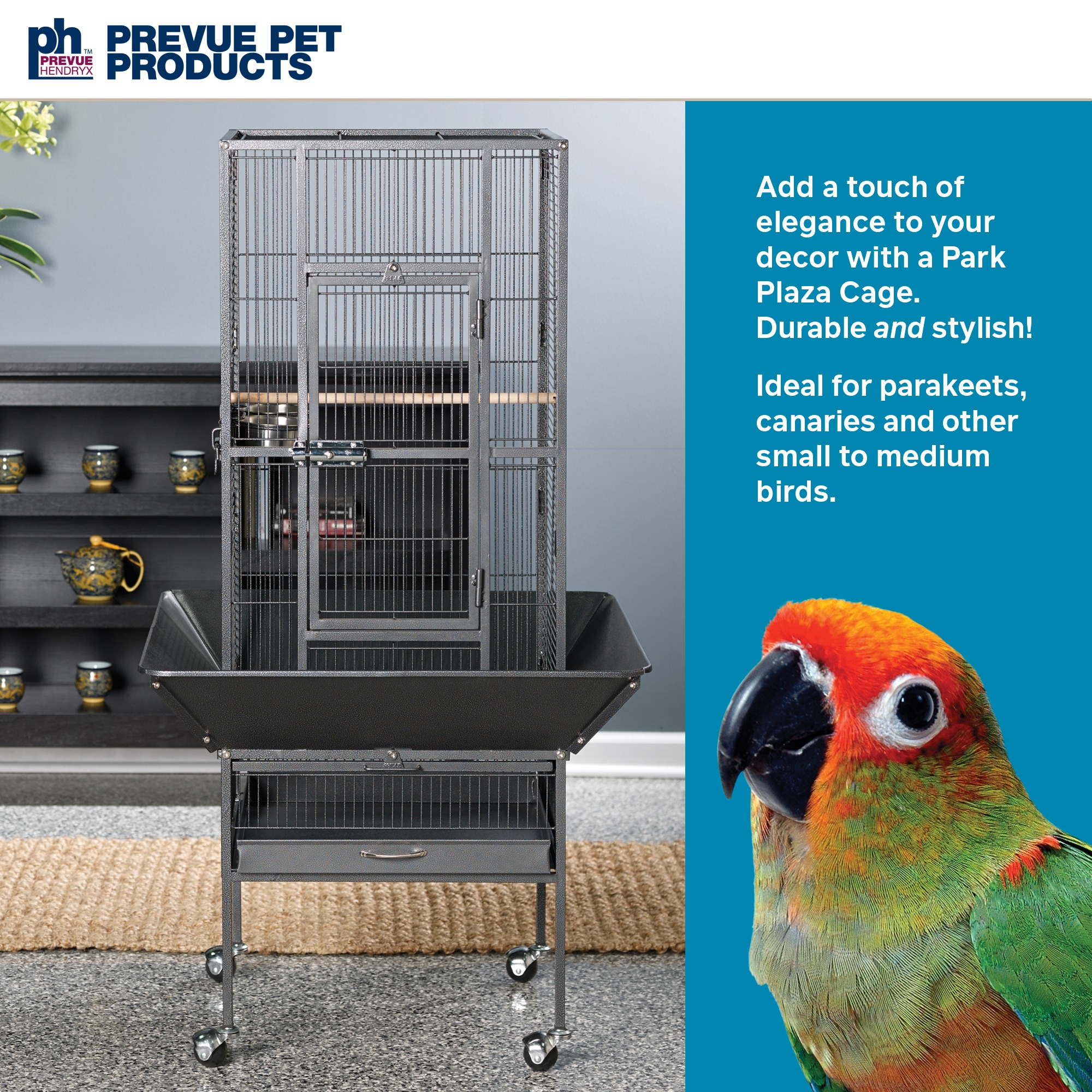 Prevue Pet Products Park Plaza Bird Cage, Black Hammertone