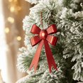 thumbnail image 2 of Christmas Bow Ornament, Iron Bow Hanging Decoration, Metallic Finish with Hanging Loop for Christmas Trees Wreaths and Garlands, Red, 2 of 6