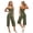Army Green, variant on Bosfbaoi Two Piece Sets for Women Adjustable Spaghetti Strap Cami Tops High Waist Wide Leg Capri Pants Casual Loungewear Sets