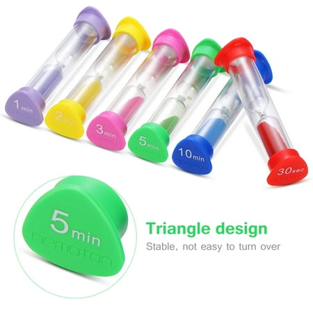 

NICEXMAS Hemoton 6pcs Sand Clock Colorful Hourglass Sandglass Sand Clock Timers 30s/1min/2mins/3mins/5mins/10mins