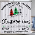 thumbnail image 1 of Christmas Shower Curtain Set Buffalo Plaid Shower Curtain Merry Xmas Vintage Christmas Tree Shower Curtain with Hooks 72"x72", 1 of 7