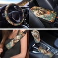 thumbnail image 3 of Uorisanigo Car Accessories Set Sloth Flower with Front and Back Seat Covers,Shift Knob Handbrake Covers,Seat Belt Pads,Steering Cover,Headrest,Middle Console Cover,Coasters,Key Chains,18pcs, 3 of 7
