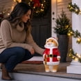 thumbnail image 6 of CHJK Christmas Santa Cat Resin Figurine, 8Inch Cute Smiling Orange Tabby In Santa Outfit Holding Bell, Tabletop Statue for Holiday Porch Mantel Home Indoor Decor, 6 of 7