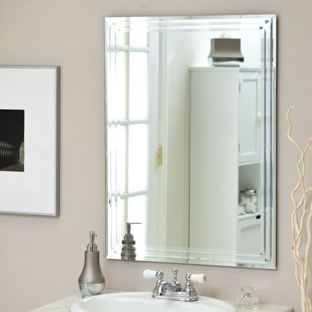 Large 31 5 X 23 6 Rectangular Bathroom, Beveled Bathroom Mirror