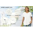 thumbnail image 5 of Rosvigor Blouses for Women Short Sleeve Shirts Casual Dressy Summer Tops with Pleats, 5 of 7