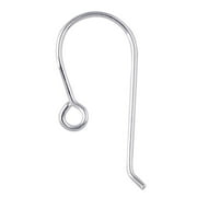 FSF-107 Silver Overlay Simple Style Fish Hook Earwire With Outside Loop