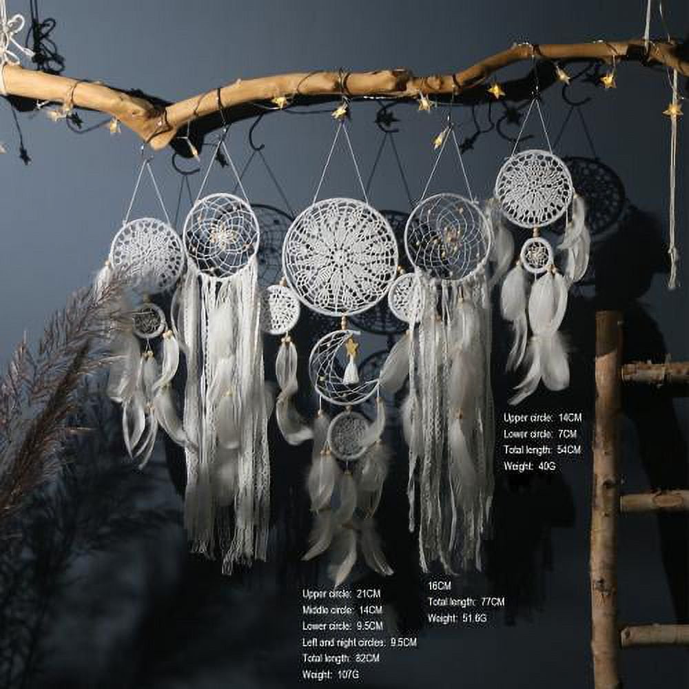 JUNWELL 5 Pack Dream Net Set Moon Dream Catcher Set Large Dream Catcher Wall Hanging Dream Catcher for aldult Bedroom Wall Dream Catcher Bedroom Dream JUNWELL 5 Pack Dream Net Set Moon Dream Catcher Set Large Dream Catcher Wall Hanging Dream Catcher for aldult Bedroom Wall Dream Catcher Bedroom Dream