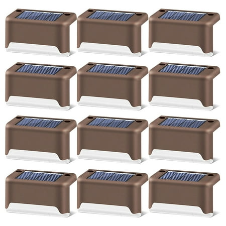 

Solar Stair Lamp Outdoor Waterproof Step Lamp LED Garden Decoration Landscape Lamp Pole Lamp Brown/Black Warm Light/Mixcolor 1/4/8/12/16PCS