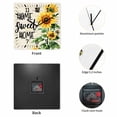 thumbnail image 2 of Sunflower Wooden Wall Clock Silent Non Ticking, Summer Botanical Bee Farmhouse Watercolor Square Wall Clocks Battery Operated, Decor Clock for Home Office, Living Room, Kitchen, 12 Inch, 2 of 9