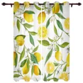 thumbnail image 3 of 2 Panels Fruit Lemon Yellow White Curtains for Bedroom Living Room Drapes Kitchen Children's Room Window Curtain Modern Home Decor, 3 of 7