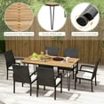 thumbnail image 4 of Costway 7 PCS Patio Dining Set with Acacia Wood Dining Table Rattan Armchairs Soft Cushions, 4 of 7