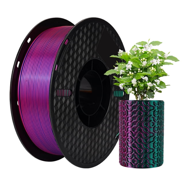 KINGROON KINGROON Silk PLA 3D Printer Filament - Multi-Color Options for FDM Printers (Red, Green, Blue, Gold, Silver, Copper, Purple, Fuchsia) - 1.75mm Diameter, 1KG Spool