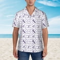 thumbnail image 2 of Xecao Lavender Flowers print Hawaiian shirt - a stylish short-sleeve button-down for men, perfect for casual beach and tropical outings., 2 of 9