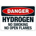 thumbnail image 1 of Hydrogen No Smoking No Open Flames Sign, OSHA Danger Sign,, 1 of 8