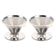thumbnail image 1 of 2X Filtre à Café Réutilisable pour Cafetière à Verser, Cône d'Égouttement Portable pour Maison Bureau Camping, 1 of 9