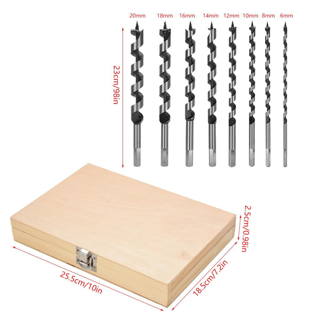 5 pc Auger Drill Bit Set Durable Carbon Steel Precision Machines for Accuracy