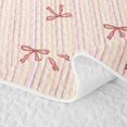 thumbnail image 5 of Erosebridal Delicate Satin Bow Ribbon Quilt Full for Girls, Romantic Floral Print Full Bedspread Sets, 3pcs 1 Coverlet and 2 Pillowcases, 5 of 7