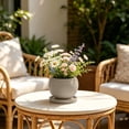 thumbnail image 2 of Khaki Matte Ceramic Flowerpot, Round Short Shape for Dining Table Windowsill Pothos Snake Plant, Includes Drip Tray Mess Free, 2 of 6