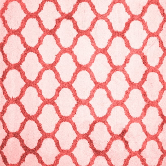 Ahgly Company Indoor Square Trellis Red Contemporary Area Rugs, 5' Square