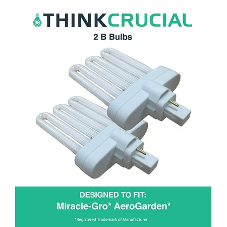 5 Projector Light Bulb - 2 High Efficiency Miracle-Gro AeroGarden B Grow Bulb, Premium Fluorescent Light Projection, 7 x 5 x 4.25 in., Part # 970904-0200, 100340, by By Think Crucial