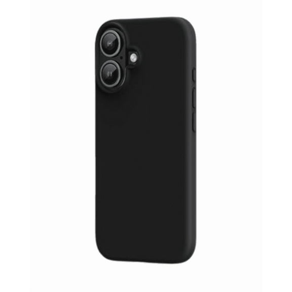 Phone Case Compatible with iPhone 16, Slim Silicone Rubber Gel Case, Protective Anti-Scratch Coating, Shockproof Design, Matte Black Color