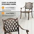 thumbnail image 6 of Ktaxon 2PC Patio Chairs Stackable Outdoor Cast Aluminum Dining Chairs, Metal Armchairs for Poolside, Backyard, Balcony, without Cushion, 6 of 8