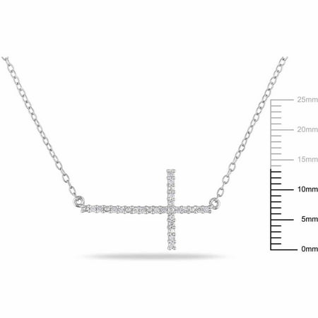 Miabella Diamond-Accent Sterling Silver Religious Cross Necklace