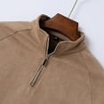 thumbnail image 5 of QUINDOS Men's Shirts,Mens Fall And Winter Fashion Casual Suede Lapel Button Pocket Fallow Long-Sleeved Hoodless Coat Jacket Loose Fit Daily T-shirts, 5 of 8