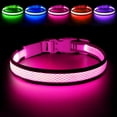 thumbnail image 1 of Collar LED para perro Flashseen, recargable por USB, con luz rosa, 1 of 6