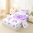 thumbnail image 2 of spefrowx Watercolor Butterfly Bow Twin Sheets for Teens, Purple Girl Love Bows Quote Bedding, 3 Pieces, 1 Flat Sheet, 1 Fitted Sheet and 1 Pillowcase, 2 of 6
