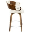 thumbnail image 4 of Elisa Mid-Century Modern Counter Stool in Walnut and Cream Fabric by LumiSource - Set of 2, 4 of 7