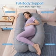 thumbnail image 2 of QUEEN ROSE Pregnancy Pillows, U Shaped Full Body Pillow for Sleeping Support, 55 Inch Maternity Pillow for Pregnant Women with Removable Velvet Cover, Blue, 2 of 8