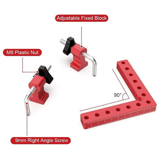 90 Degree Positioning Squares Right Angle Clamps, Aluminum Alloy L-Type  Corner Clamp Woodworking Carpenter Clamping Tool 