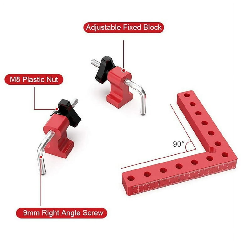90 Degree Positioning Squares Right Angle , Aluminum Alloy L-Type Corner  Clamp Woodworking Carpenter Clamping Tool 