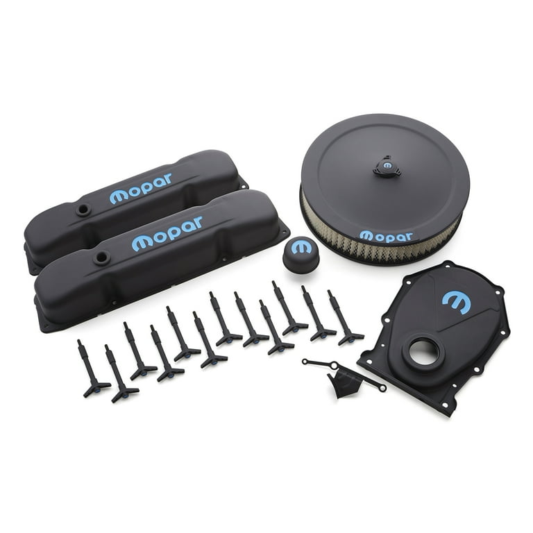 Proform Engine Dress-Up Kit Black Crinkle w/Blue MOPAR Proform Engine Dress-Up Kit Black Crinkle w/Blue MOPAR
