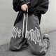 thumbnail image 5 of Pantalones vaqueros casuales con cordón estilo americano para hombre, pantalones vaqueros holgados con estampado de letras Y2K, estilo hip hop, estilo gótico, ropa de calle, pantalones para hombre, 5 of 5