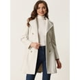 thumbnail image 4 of Abrigo Largo de Invierno para Mujer Abrigo Elegante de Doble Botonadura con Solapa Blanco crema XS, 4 of 5