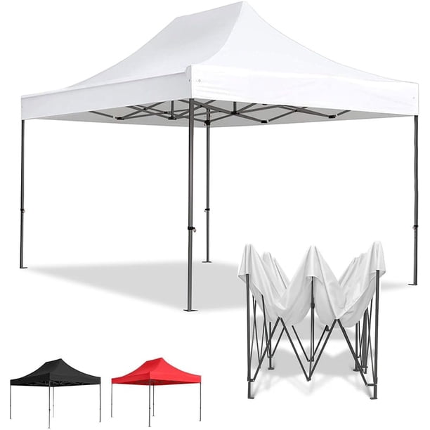 Carpa Toldo 2x3M Reforzado Plegable Impermeable Facil Armado Y Transporte para Jardín Casa Exterior Uso Rudo Acero Lona (Blanco)