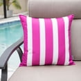 thumbnail image 4 of Ensperta 20'' x 20'' Striped Outdoor Accent Pillow Covers – Fade & Weather Resistant Decorative Cushion for Patio, Porch, or Garden Seating - Rose Violet, 4 of 6