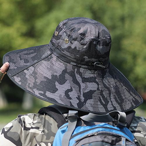 PWFE Camo Army Super Wide Brim Men Fishing Sun Hats, Sports Outdoor Travel  Bucket Cap, Golf Cycling Hat Waterproof Bucket Hat Hiking Camping Hats 