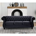 thumbnail image 2 of Uspridefurniture Fender 82.6'' Velvet Rolled Arm Sofa,Black, 2 of 6